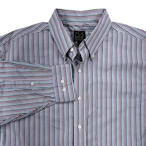 Jos. A Bank Men's Large Pin Stripe Button Up Shirt Long Sleeve Preppy Academia